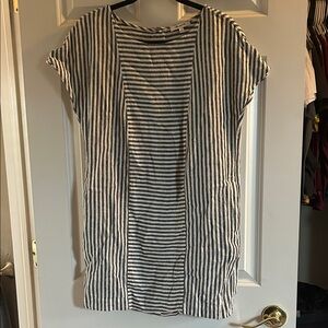 Madewell Blue and White Striped Linen Mini Dress Medium